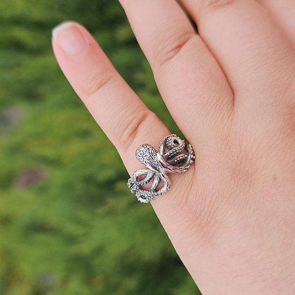 Sterling Silver 925 Octopus Sea Creature Ring - Size 7 - Picture 6 of 10